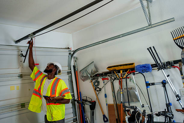 Professional Garage Door Panel Replacement technician working in Belville, NC